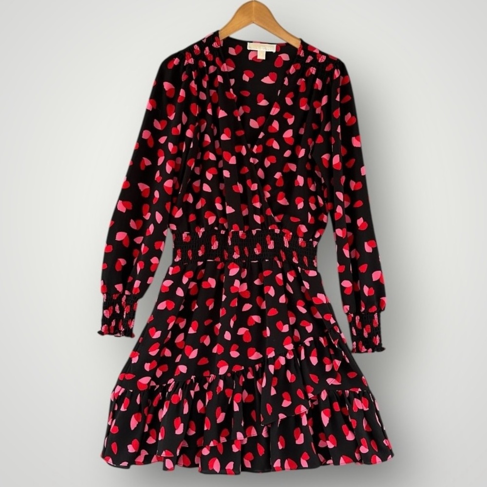 Michael Kors Black and Red Patterned Dress
